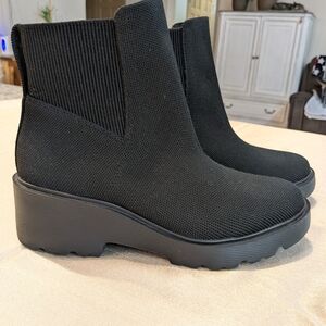 VIVAIA Round-Toe Chunky Plateform Stylish Black Travel Boots Women's 8.5
